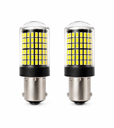 Par Focos Mini LED Direccional 1156 Ba15s Color Blanco con Lupa