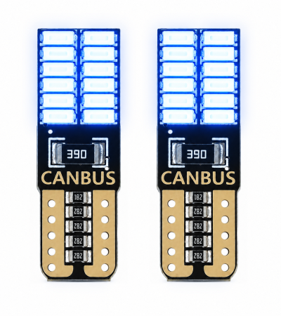 Par de Focos Mini LED Pellizco T10 Con Canbus Color Azul