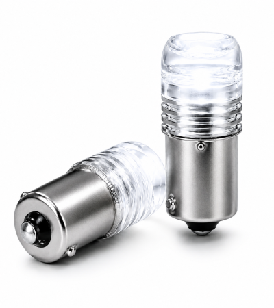 Par de Focos Mini LED Direccional 1156 Ba15s Estrobo Blanco