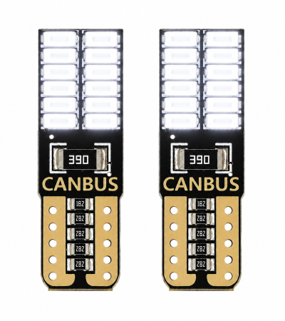 Par de Focos Mini LED Pellizco T10 Con Canbus Color Blanco