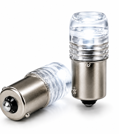 Par de Focos Mini LED Direccional 1156 Ba15s Estrobo Blanco
