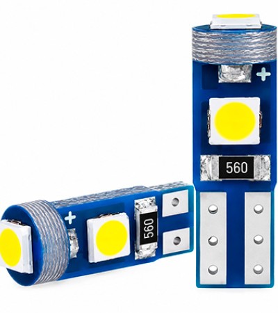 Par de Focos Mini LED Pellizco T5 2721 Cluster Para Tablero Color Blanco