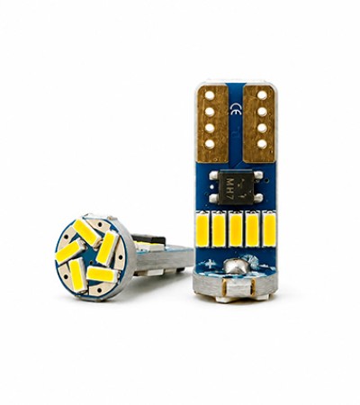 Par de Focos Mini LED Pellizco T10 15 Smd 194 168 192 Color Blanco