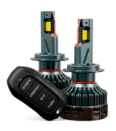 KIT DE LED G55S 9006 lamp bulb: 4575 12-pin Voltage: DC 12V Color temperature: 3000K/4300K/6000K Remote control mode: Stable power of 55W/70W/100W with flashing effect