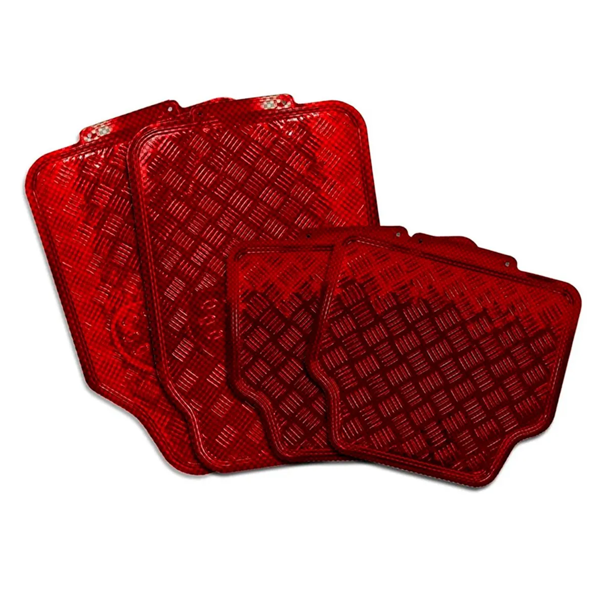 Tapete Automotriz color Rojo Carbon Metalico  45x42cm