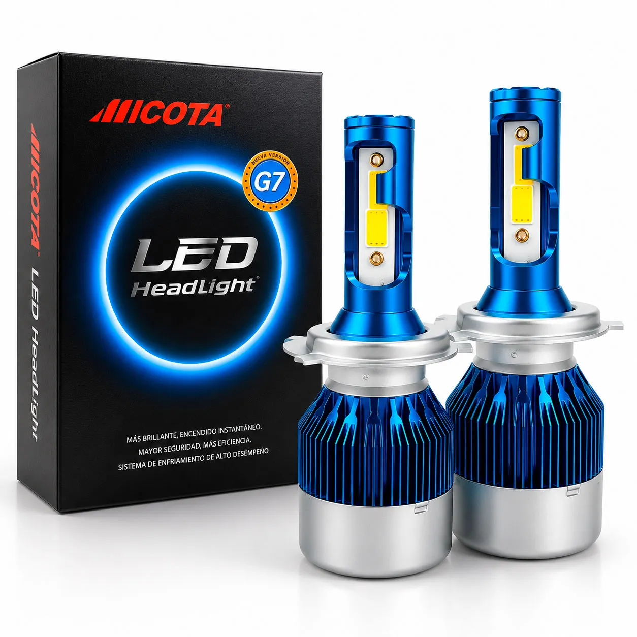 KIT DE LED G7:H4 8-48V 36W 6000K 3800LMS,LEDs:2LED(COB),With Fan 2sides,Hihg/Low;