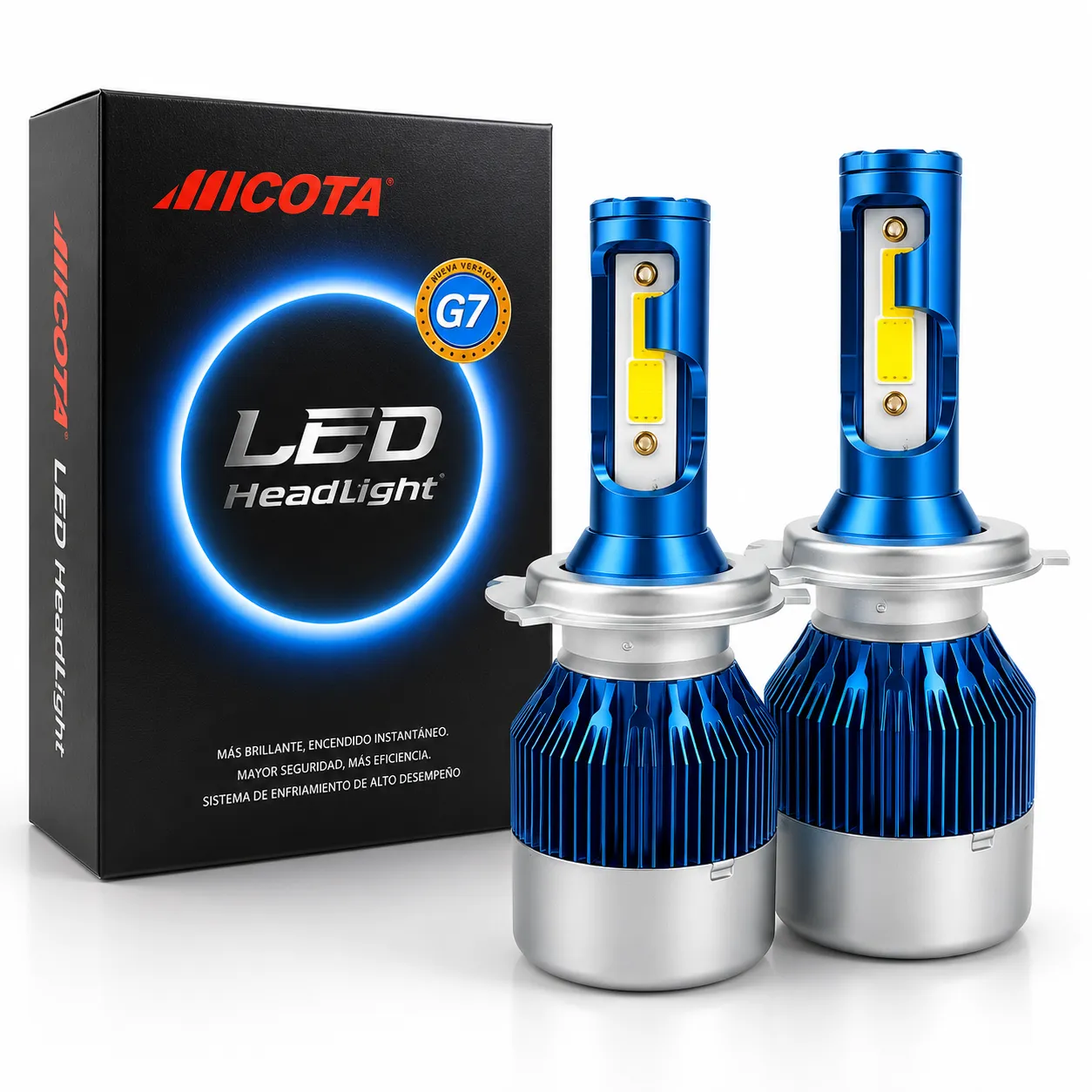 KIT DE LED G7:9007 8-48V 36W 6000K 3800LMS,LEDs:2LED(COB),With Fan 2sides,Hihg/Low;