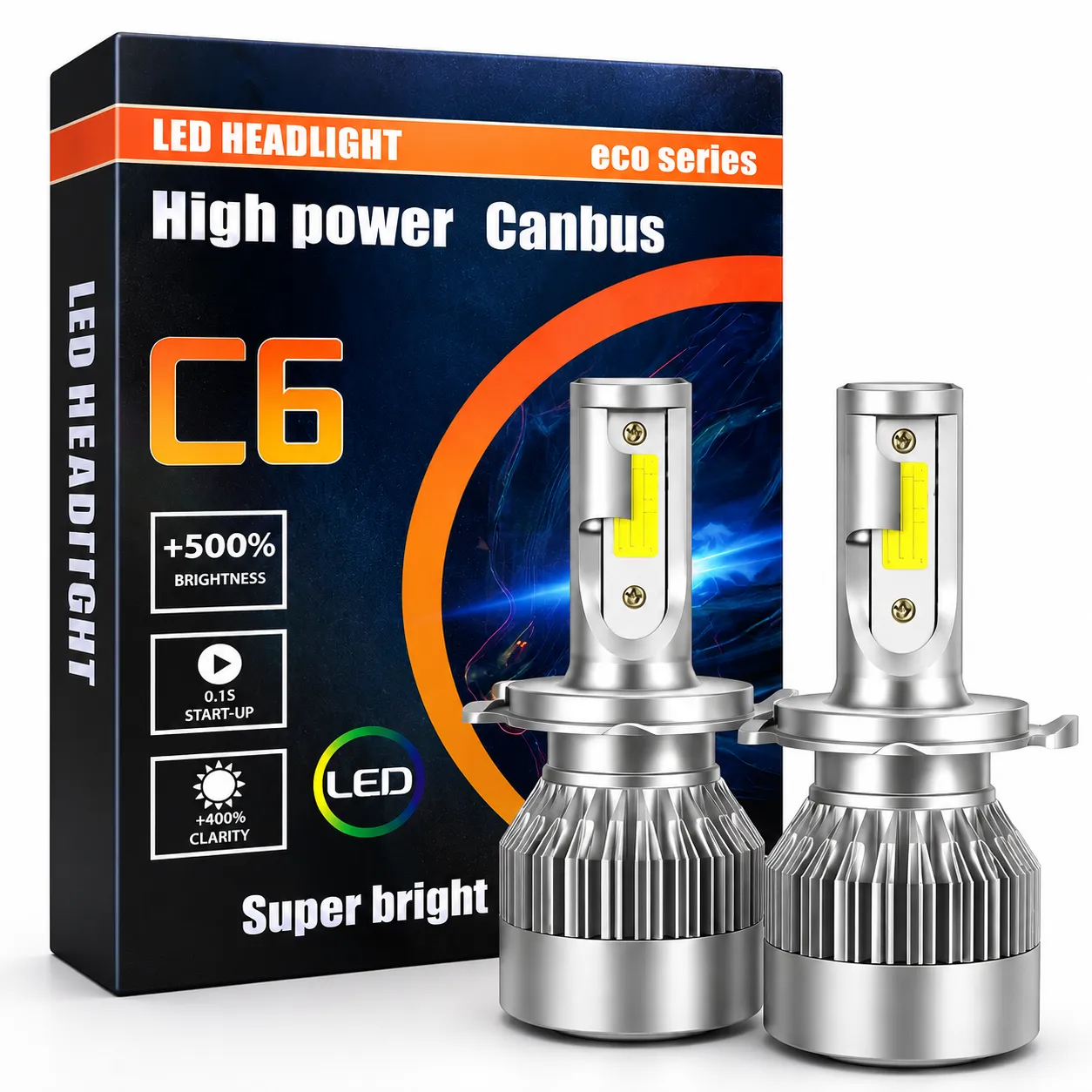 KIT DE LED C6:H13 9-36V 36W 6000K 3800LM,LEDs:2LED(COB),With Fan 2sides,Hihg/Low;