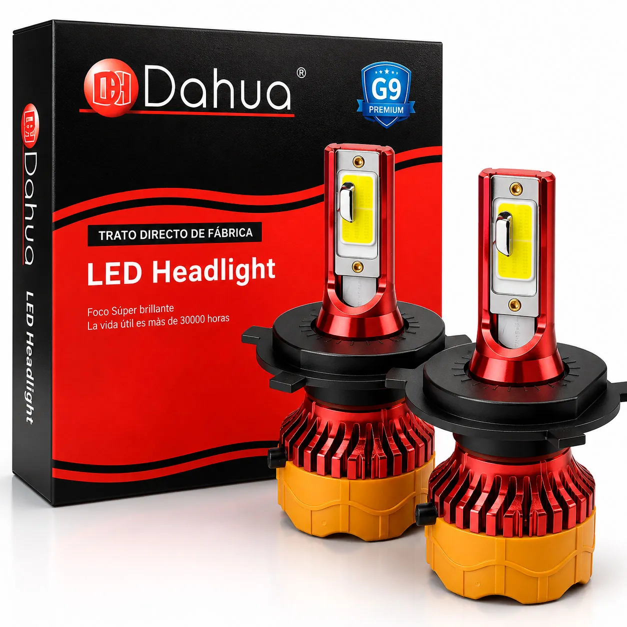 KIT DE LED G22;H7；9-32V,45W，6000lm，white 6000K,yellow3000K，warm colour 4500K,LEDs:2LED(COB),With Fan 2sides;