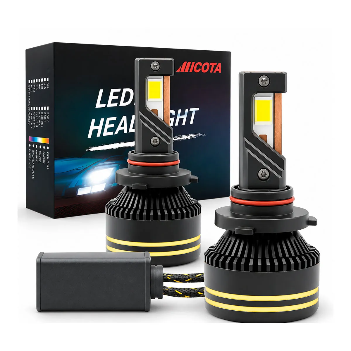 KIT DE LED G77  9005 9-32V 240W 6500K 20000LM   3570 WITH FAN 2 SIDES