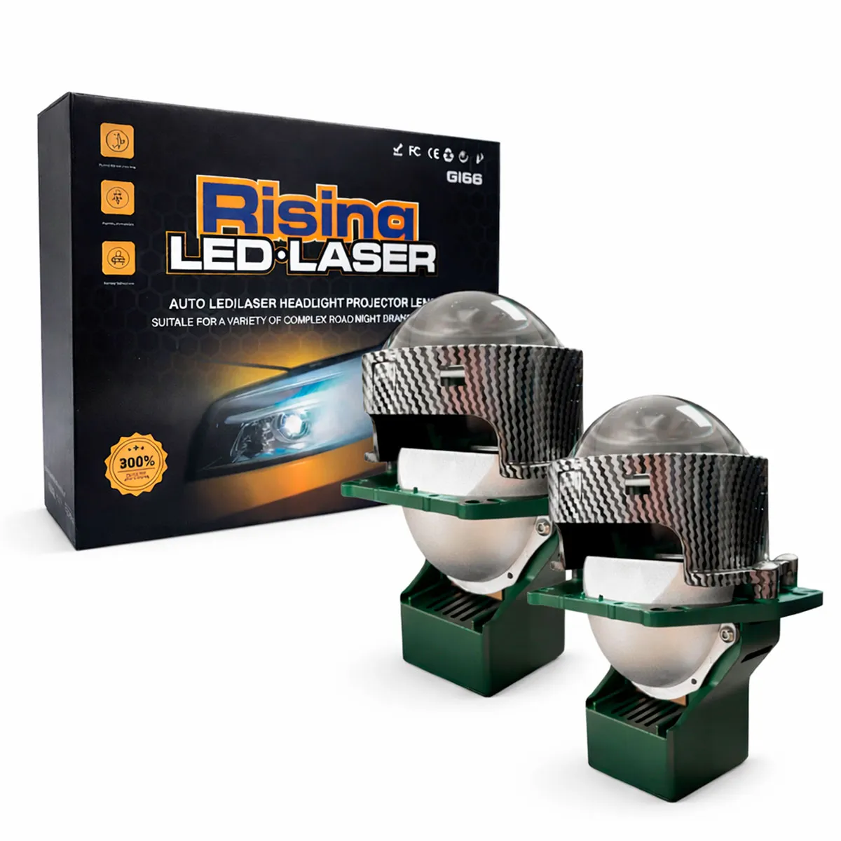 KIT DE LED GL65 3.0 inch; dual lamp cups, dual light sources; 55 watts/low light; 65 watts/high light; color temperature 6000 - 6500 Kelvin; 12 - 14 volts; aluminum material